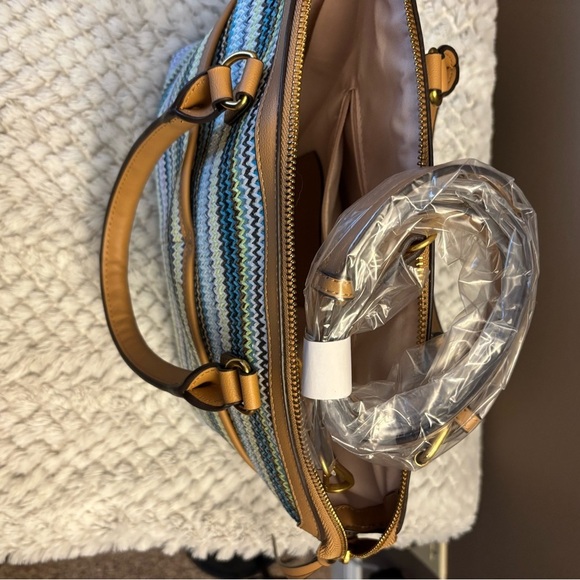 Style & Co. Blue and Tan Satchel with Structured Design - Picture 4 of 6